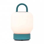 Lámpara portátil tipo farol que aporta iluminación suave Kooduu Loome color verde menta segunda vista