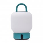 Lámpara portátil tipo farol que aporta iluminación suave Kooduu Loome color verde menta segunda vista frontal