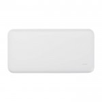 Powerbank de plástico reciclado con indicador LED de carga 10.000 mAh color blanco tercera vista frontal