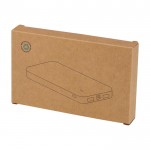 Powerbank de plástico reciclado con indicador LED de carga 10.000 mAh color negro segunda vista con caja