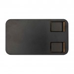 Soporte plegable para móvil para escritorio con base de bambú color negro segunda vista frontal