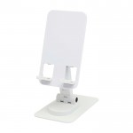 Soporte para teléfono plegable con soporte de metal y fijador de ángulo color blanco segunda vista