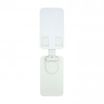 Soporte para teléfono plegable con soporte de metal y fijador de ángulo color blanco tercera vista frontal