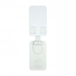 Soporte para teléfono plegable con soporte de metal y fijador de ángulo color blanco vista impresa logo 2