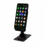 Soporte para teléfono plegable con soporte de metal y fijador de ángulo color negro
