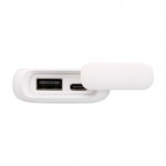 Powerbank ecológico resistente al agua con mosquetón 5.000 mAh color blanco vista detalle 1
