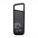 Powerbank ecológico resistente al agua con mosquetón 5.000 mAh color negro segunda vista trasera