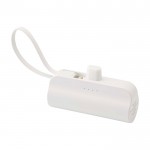 Batería externa 2 en 1 de plástico reciclado con soporte plegable color blanco segunda vista