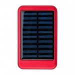 Batería externa solar de aluminio con bordes de color 4.000 mAh color rojo primera vista