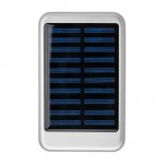 Batería externa solar de aluminio con bordes de color 4.000 mAh color plateado primera vista