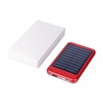 Batería externa solar de aluminio con bordes de color 4.000 mAh octava vista