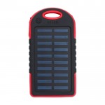 Batería externa solar con una linterna en el lateral 4.000 mAh color rojo primera vista
