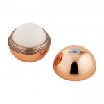 Bálsamo labial de vainilla con carcasa exterior brillante FPS 15 color champagne vista impresión tampografía