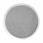 Bálsamo labial con carcasa de aluminio y protección FPS 15 color blanco tercera vista frontal