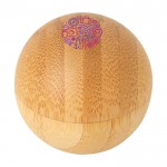 Bálsamo labial de aroma de vainilla con carcasa de bambú FPS 15 color madera vista impresión tampografía