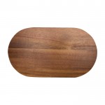 Bandeja elegante para servir de madera de acacia de calidad color madera segunda vista trasera