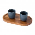 Bandeja elegante para servir de madera de acacia de calidad color madera segunda vista