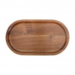 Bandeja elegante para servir de madera de acacia de calidad color madera segunda vista frontal