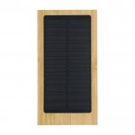 Batería externa solar de bambú con luz indicadora 10.000 mAh color marrón primera vista