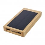 Batería externa solar de bambú con luz indicadora 10.000 mAh primera vista