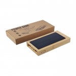 Batería externa solar de bambú con luz indicadora 10.000 mAh sexta vista