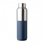Botella de acero inoxidable reciclado con tapón plateado 600ml color azul primera vista