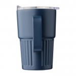 Taza take away de acero inoxidable reciclado con asa 450ml tercera vista