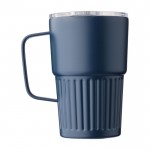 Taza take away de acero inoxidable reciclado con asa 450ml quinta vista