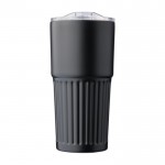 Vaso de acero inoxidable reciclado con cierre deslizante 500ml color negro primera vista