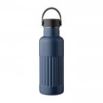 Botella de acero inoxidable reciclado tapa con asa de agarre 500ml color azul primera vista