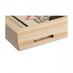 Hockey de mesa rápido de madera con 10 fichas redondas quinta vista