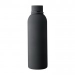 Botella de acero inoxidable reciclado con revestimiento de caucho 500ml color negro primera vista