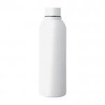 Botella de acero inoxidable reciclado con revestimiento de caucho 500ml color blanco primera vista