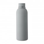 Botella de acero inoxidable reciclado con revestimiento de caucho 500ml color gris primera vista