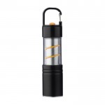 Linterna COB de aluminio con 3 funciones de luz y mosquetón color negro primera vista