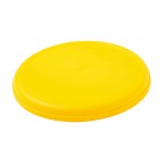 Frisbee redondo de plástico reciclado con acabado moteado color amarillo