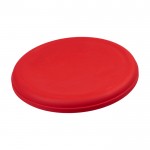 Frisbee redondo de plástico reciclado con acabado moteado color rojo