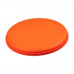 Frisbee redondo de plástico reciclado con acabado moteado color naranja