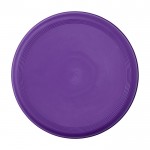 Frisbee redondo de plástico reciclado con acabado moteado color morado segunda vista frontal
