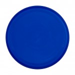 Frisbee redondo de plástico reciclado con acabado moteado color azul segunda vista frontal