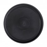 Frisbee redondo de plástico reciclado con acabado moteado color negro segunda vista frontal