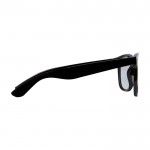 Gafas de plástico reciclado con lentes de vidrio acrílico color negro segunda vista lateral