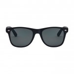 Gafas de sol retro con patillas de bambú y revestimiento negro color negro segunda vista frontal