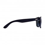 Gafas de sol retro con patillas de bambú y revestimiento negro color negro segunda vista lateral