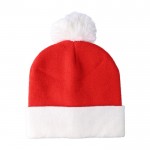 Gorro de Papá Noel de punto acrílico y pompón de poliéster color rojo primera vista