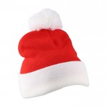 Gorro de Papá Noel de punto acrílico y pompón de poliéster primera vista