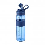 Botella de plástico con doble opción de beber por la tapa 900ml color azul ultramarino segunda vista