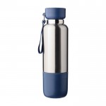 Botella de acero inoxidable asa de muñeca y vaso en la base 500ml color azul tercera vista