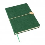 Libreta de fieltro reciclado con cierre elástico hojas a rayas A5 primera vista