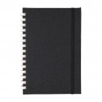 Libreta de RPET con espiral de cartón blanco hojas a rayas A5 color negro primera vista